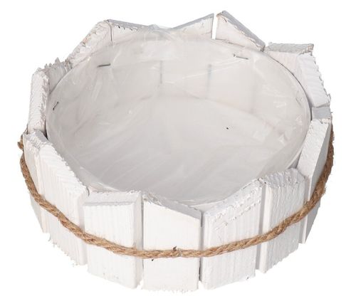 DONICZKA OSŁONKA DREWNIANA BIAŁA DONICZKI STROIK na Arena.pl