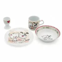 ZESTAW PORCELANOWY DZIECIĘCY OBIADOWY BELLA FIORE BEST FRIENDS  X 4 EL.
