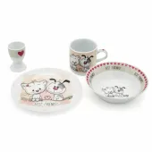 ZESTAW PORCELANOWY DZIECIĘCY OBIADOWY BELLA FIORE BEST FRIENDS  X 4 EL.