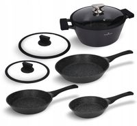 Zestaw garnka patelni i pokrywek 7 el. Black Stone Zwieger