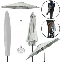 PARASOL OGRODOWY REGULOWANY POCHYLNY Z KORBKĄ POKROWIEC 300 ORLANDO J.SZARY