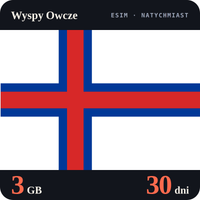 Karta eSIM Internet Wyspy Owcze 3 GB na 30 dni - bez rejestracji