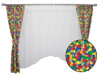 Firana zasłona KLOCKI LEGO komplet pokój dziecka