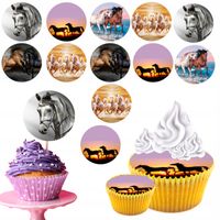 OPŁATEK na BABECZKI MUFFINKI zestaw na urodziny 12szt. - KONIE KONIK KOŃ