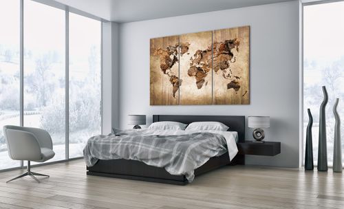 Obraz Na Płótnie - Mapa Kontynenty - 165X110 Cm - Ce165X110-3590 na Arena.pl