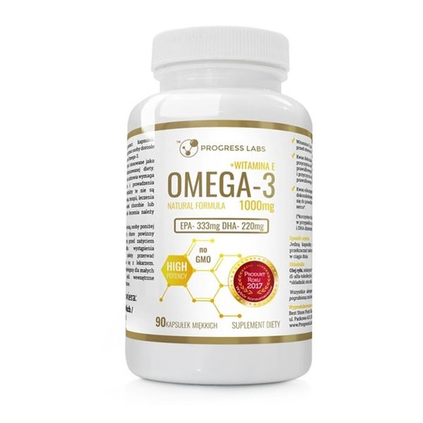 PROGRESS LABS OMEGA-3 1000 MG + WITAMINA E SUPLEMENT DIETY zdjęcie 2