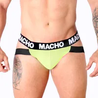 macho mx28fa jockstrap żołty s - anatomiczny, lycra, podwojne paski