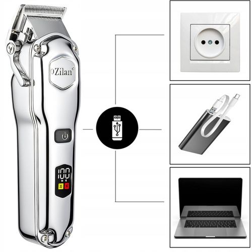 PROFESJONALNA MASZYNKA DO STRZYŻENIA BEZPRZEWODOWA WET&DRY USB ZESTAW na Arena.pl