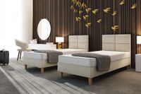 Łóżko hotelowe, łóżko kontynentalne PREMIUM 70/200  zagłowie + materac