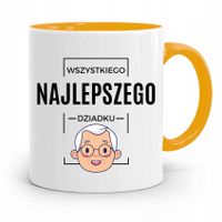 Kubek Żółty Dla Dziadka Wszystkiego Najlepszego Z Nadrukiem Ze Zdjęciem