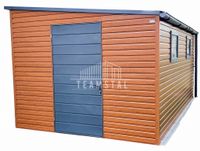 SCHOWEK - DOMEK OGRODOWY - POMIESZCZENIE GOSPODARCZE 3m x 6m spad w prawo - drzwi + 2x okno - drewnopodobny TS304 3x6