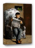 The Artist_s Father, Reading LÉvénement, Paul Cézanne - obraz na płótnie 50x70 cm