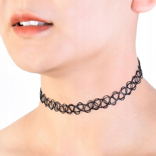 CHOKER KLASYCZNY Czarny NASZYJNIK Gothic CH12 zdjęcie 1
