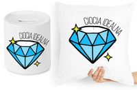 Dla Cioci Zestaw Poduszka + Skarbonka Prezent Z Nadrukiem Ze Zdjęciem