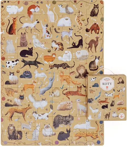 Puzzle 60 elementów. Puzzlove CzuCzu. Koty zdjęcie 2
