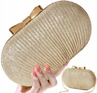 Złota Torebka Wieczorowa Kopertówka Wizytowa Mała