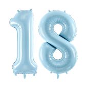 Balon foliowy liczba 18 niebieski 86 cm