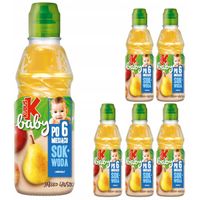 6 x Kubuś Baby woda + sok Jabłko Gruszka 6m+ 300 ml