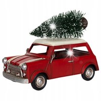 FIGURKA AUTO CHOINKA CZERWONA ŚWIĄTECZNA SAMOCHÓD NA ŚWIĘTA PREZENT 25cm