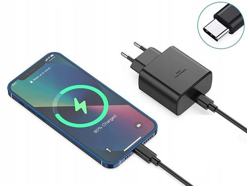 SZYBKA ŁADOWARKA DO TELEFONU SAMSUNG KOSTKA PD 45W + KABEL USB-C 2M na Arena.pl