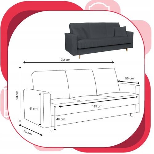 Zestaw mebli wypoczynkowy Rene wersalka kanapa fotele Bonell Family Meble na Arena.pl