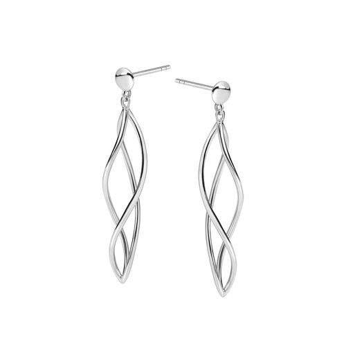 srebrne kolczyki wiszące zakręcone - kdk53713 na Arena.pl