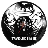 Zegar ścienny z płyty winylowej Lody z imieniem 973.14