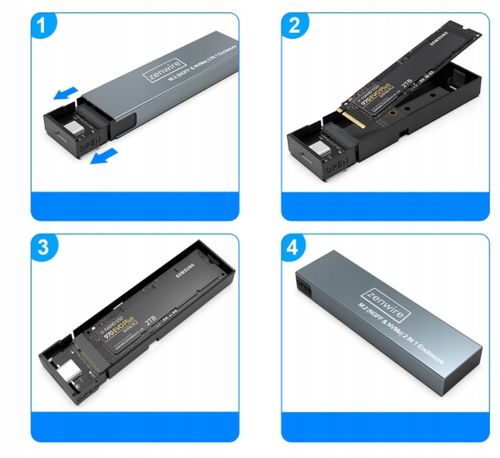 Obudowa na dysk SSD NVME/SATA PCIe M.2 USB-C Gen2 Kieszeń Adapter dysku M2 na Arena.pl