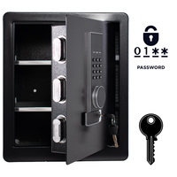 Pancerny Domowy Sejf z Zamkiem Elektronicznym i Kluczem 45x38x30 cm Czarny