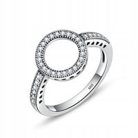 Pierścionek srebrny kółeczko cyrkonie drobne kryształki elegancki stal 925