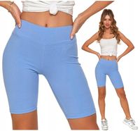 Getry Szorty Kolarki w Prążek Wysoki Stan Modne Kryjące Legginsy MORAJ S/M