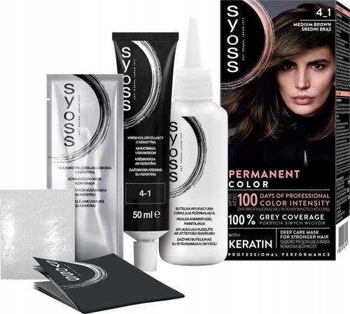 SYOSS PERMANENT COLOR FARBA DO WŁOSÓW TRWAŁA NR 4_1 ŚREDNI BRĄZ 1 SZT na Arena.pl