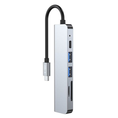 6w1 HUB rozdzielacz USB-C na USB-A USB-C HDMI micro SD / TF / SD - szary na Arena.pl