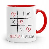 Kubek Czerwony Walentynki Z Miłością Nie Wygrasz Z Nadrukiem Ze Zdjęciem