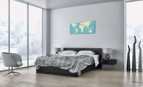 Obraz Na Płótnie - Mapa Kontynent - 100X40 Cm - Ab100X40-3106 na Arena.pl