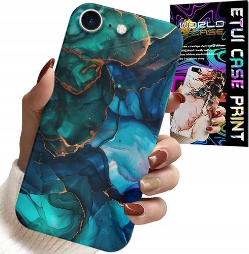 ETUI DO IPHONE SE / SE2 - NIEBIESKO ZIELONY MARMUREK PLECKI WZORY na Arena.pl