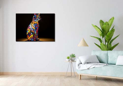 Obraz 100x70cm Koci Witraż na Arena.pl