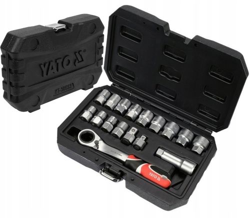 YATO ZESTAW KLUCZY NASADOWYCH PRZELOTOWYCH NASADEK 3/8 1/2 SPLINE 17 EL. na Arena.pl