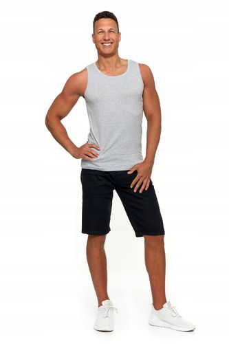 PODKOSZULKA KOSZULKA MĘSKA GŁADKA SZARA 100 % BAWEŁNA KLASYCZNA MORAJ - S na Arena.pl