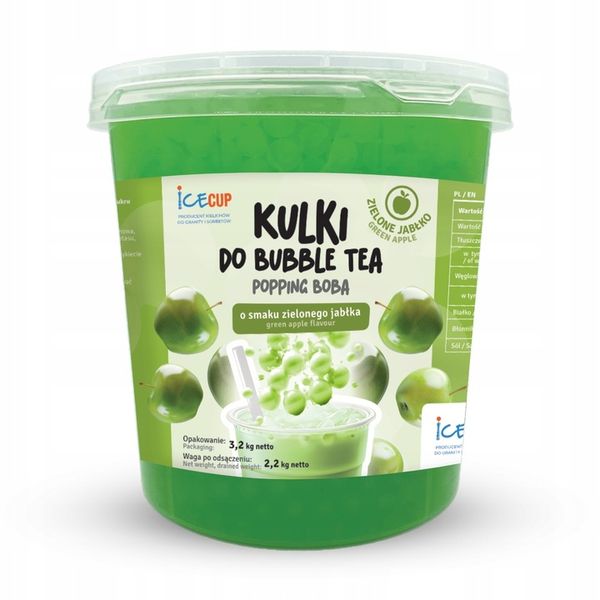 Kulki do Bubble Tea ZIELONE JABŁKO 3.2kg zdjęcie 1
