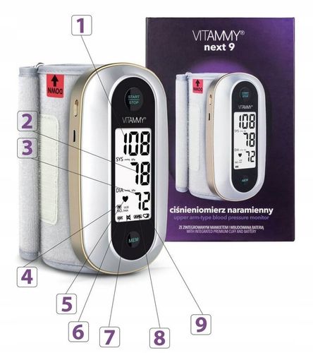 CIŚNIENIOMIERZ NARAMIENNY Z INTEGROWANYM MANKIETEM ARYTMIA VITAMMY NEXT 9 na Arena.pl