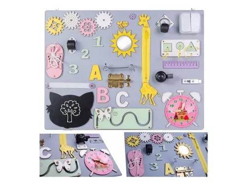 TABLICA MANIPULACYJNA SENSORYCZNA MONTESSORI 17W1 na Arena.pl