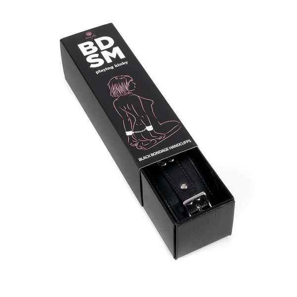 Kajdanki-Black Bondage Handcuffs Bdsm zdjęcie 3