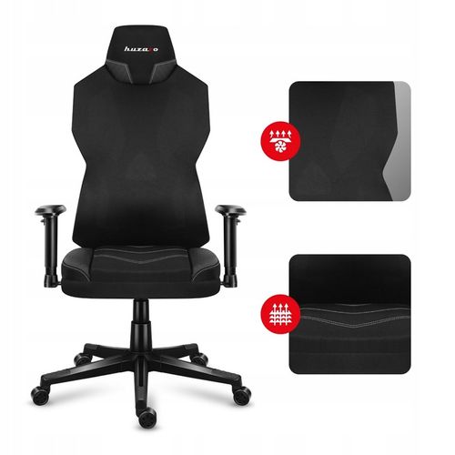 STYLOWY Fotel Gamingowy HUZARO Combat 6.2 Black z Oświetleniem RGB LED na Arena.pl