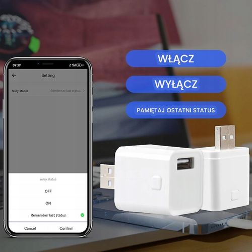 Inteligentny Mini Przełącznik Adapter USB 1 port 5-12V ZigBee TUYA Smart na Arena.pl