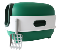 Zielona Kuweta zamknięta dla kota z łopatką 56x39x40cm COSMO