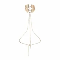 bijoux indiscrets desir metallique obroża złota z łańcuszkami regulowana