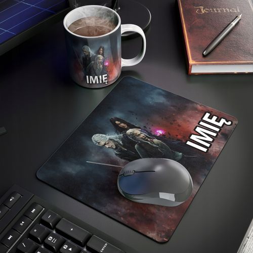 ZESTAW KUBEK + PODKŁADKA - WIEDŹMIN WITCHER - PREZENT WIELE WZORÓW + IMIĘ na Arena.pl