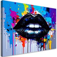 Obraz nowoczesny do sypialni salonu, Czarne Usta Kobiety 90x60