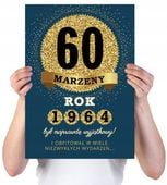 KARTKA XXL Z IMIENIEM URODZINOWA NA 60 URODZINY 1964 1965 1966 LAT + IMIĘ